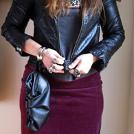 Megan Leone Leather Wristlet Bracelet Handbag