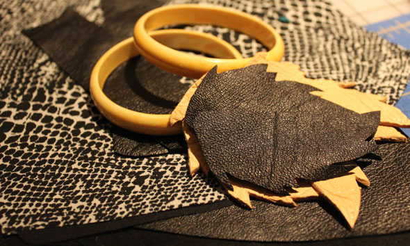 Megan Leone leather bracelet handbags in progress