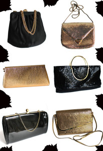 Vintage Finds: Black and Gold Purses new in shop