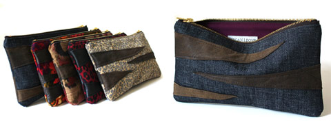 Megan Leone Re-purposed Canvas and Leather Pouches