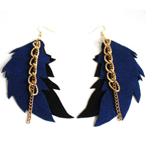 Megan Leone Sustainable Leather Feather Earrings