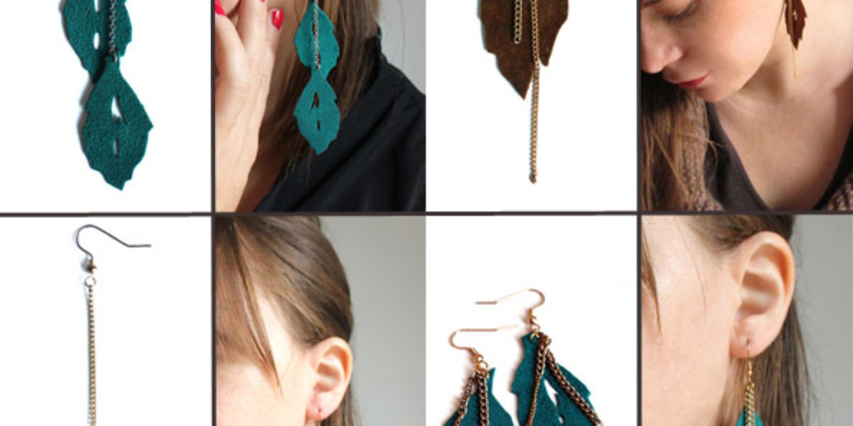 Leaf Earrings by Megan Leone