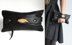 Upcycled Leather Wrist Clutch