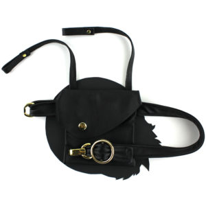Black Leather Holster with Circle Buckle v1